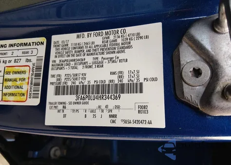 2017 Ford Fusion Hybrid Se из США, поврежденный, VIN 3FA6P0LU4HR344369